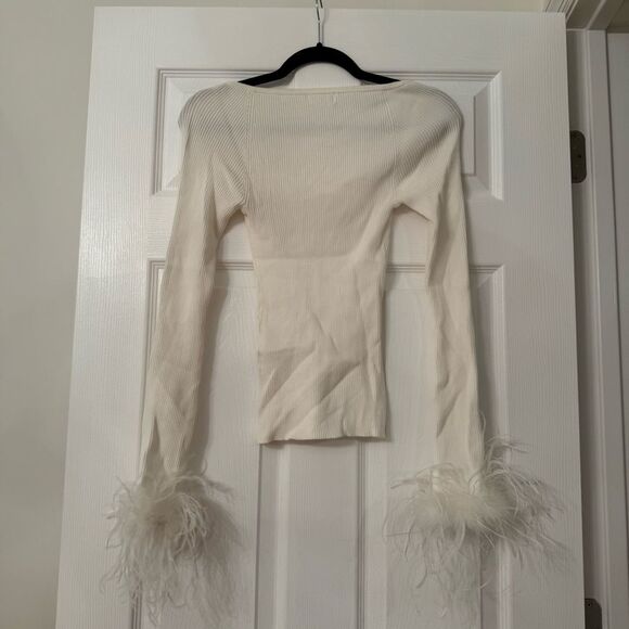 Lovers + Friends KINSLEY FEATHER TRIM TOP - Picture 5 of 5